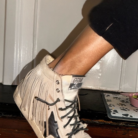 Golden Goose Francy Sneakers In Sand Suede-sand Fringe - Picture 8 of 10